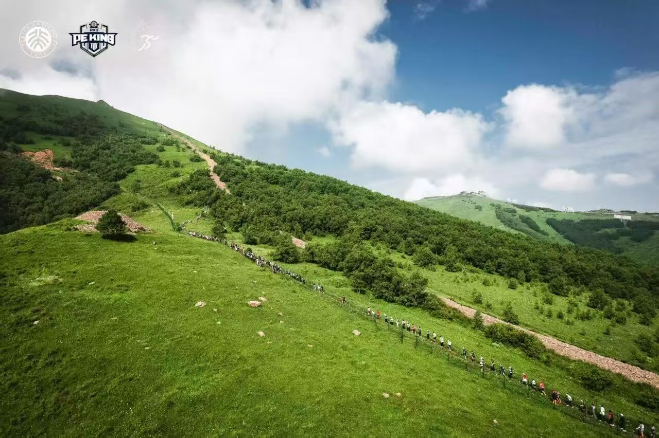 草甸山脊上的长队